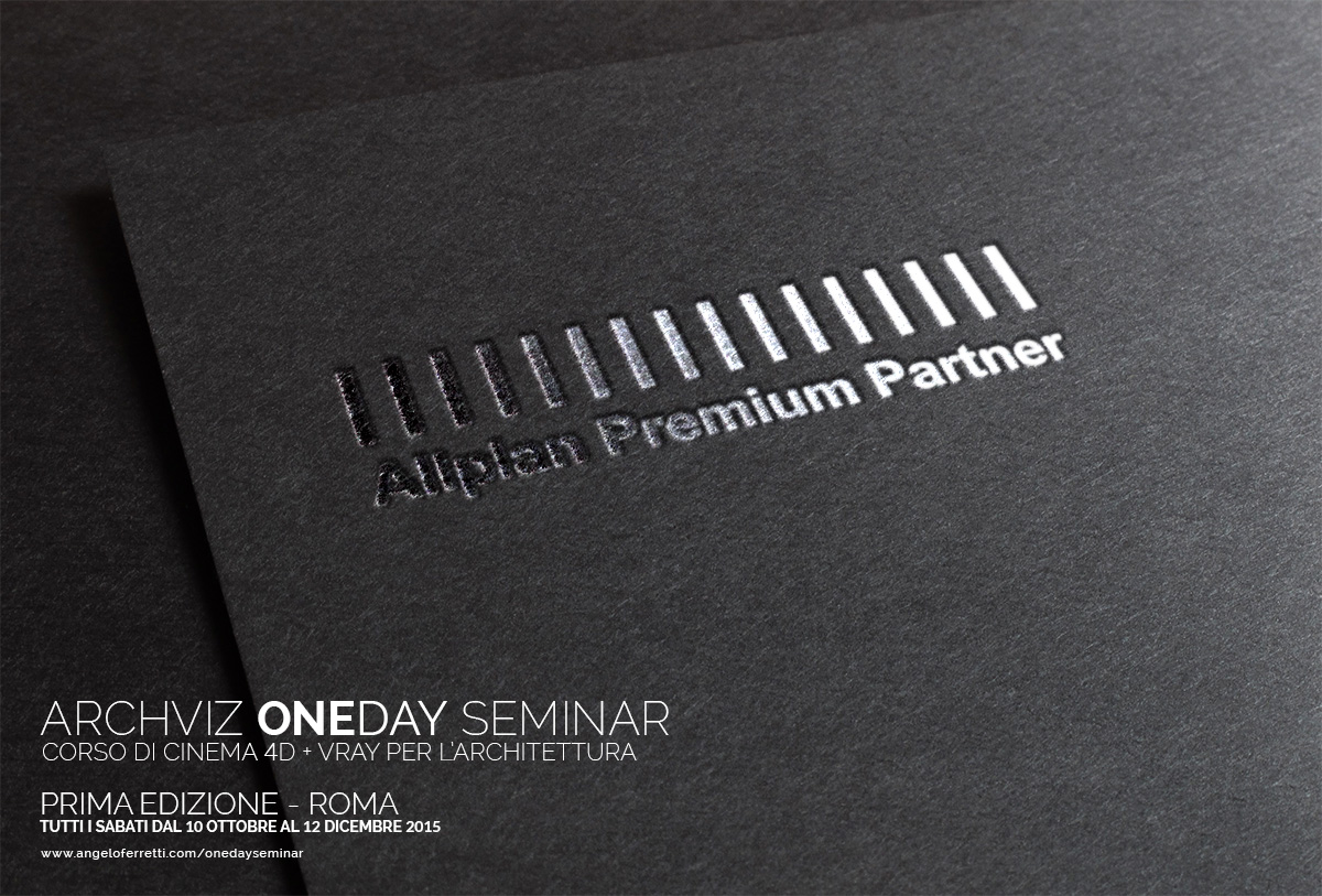 Archviz OneDay Seminar - Corso di Cinema 4D + Vray solo il sabato
