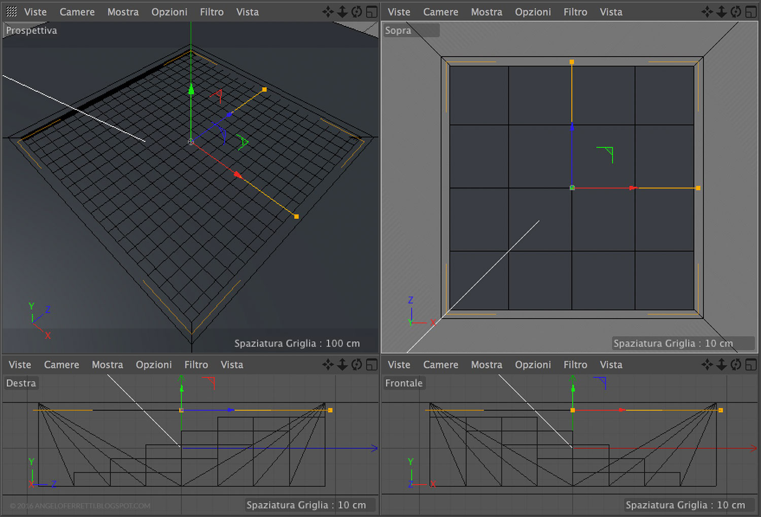 acqua e caustiche con Cinema 4D e Vray