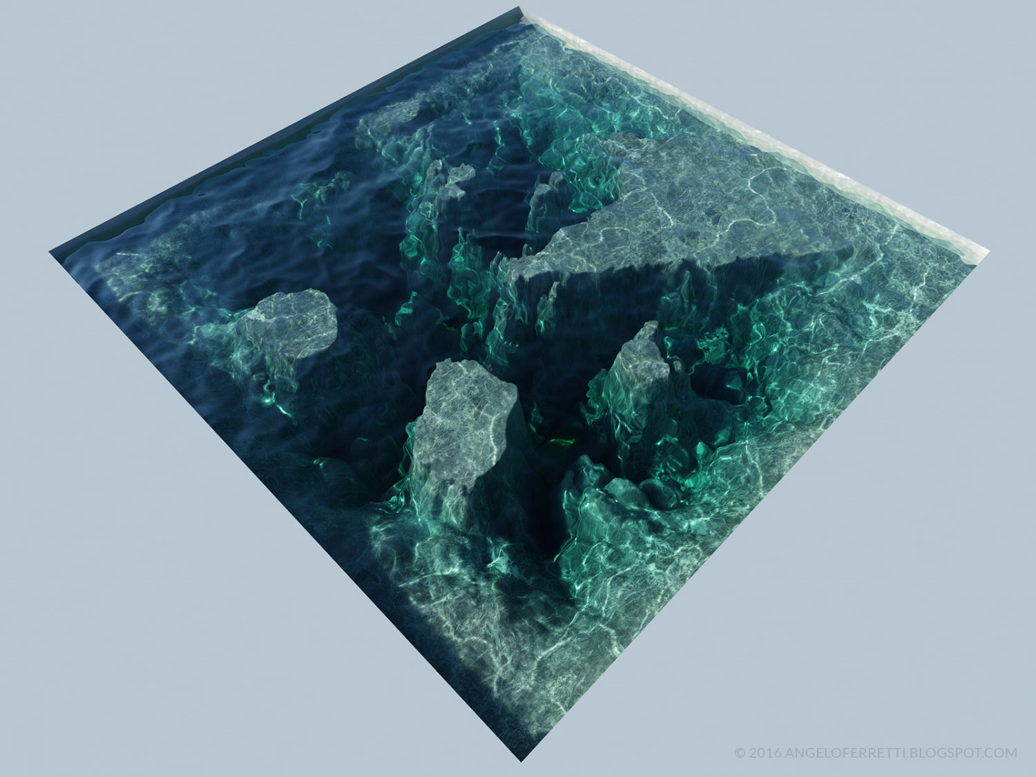 acqua e caustiche con Cinema 4D e Vray